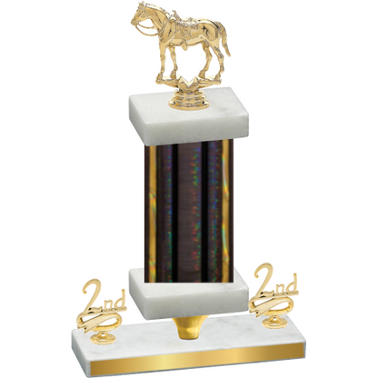Premium Single Black Glacier Second Place Horses Trophy