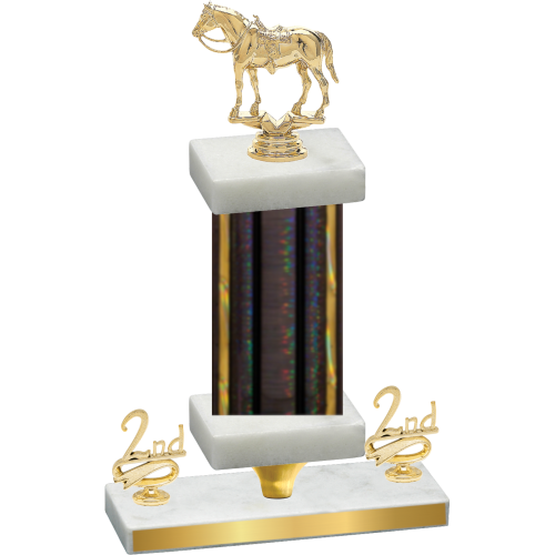 Premium Single Black Glacier Second Place Horses Trophy