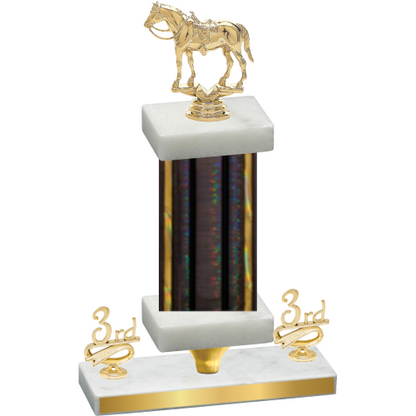 Premium Single Black Glacier Third Place Horses Trophy