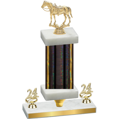 Premium Single Black Glacier Year Horses Trophy