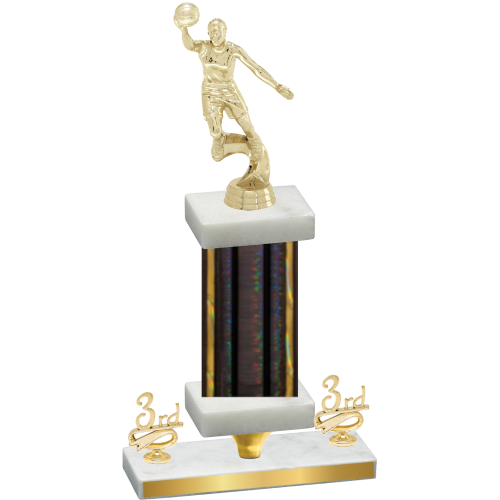 Premium Single Black Glacier Third Place Basketball Trophy
