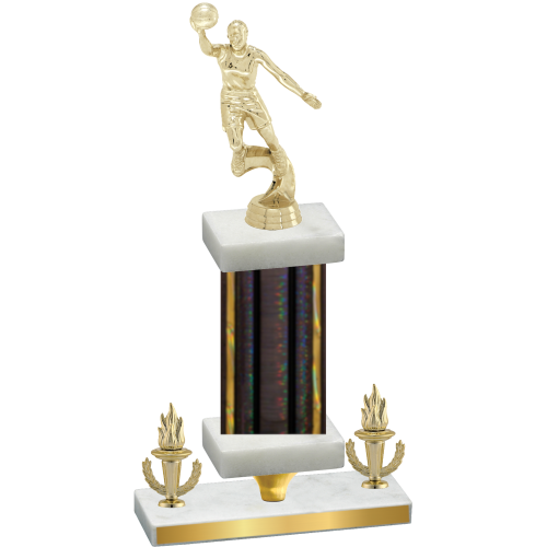 Premium Single Black Glacier Victory Basketball Trophy
