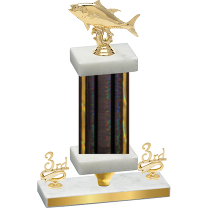 Premium Single Black Glacier Third Place Fishing Trophy