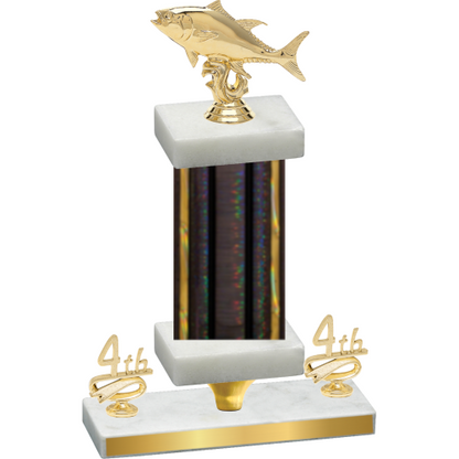 Premium Single Black Glacier Fourth Place Fishing Trophy