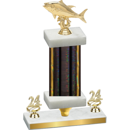 Premium Single Black Glacier Year Fishing Trophy