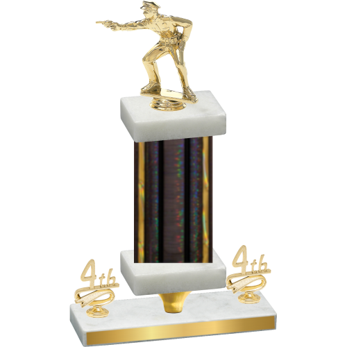 Premium Single Black Glacier Fourth Place Shooter Trophy