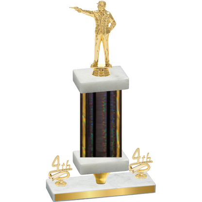 Premium Single Black Glacier Fourth Place Shooter Trophy