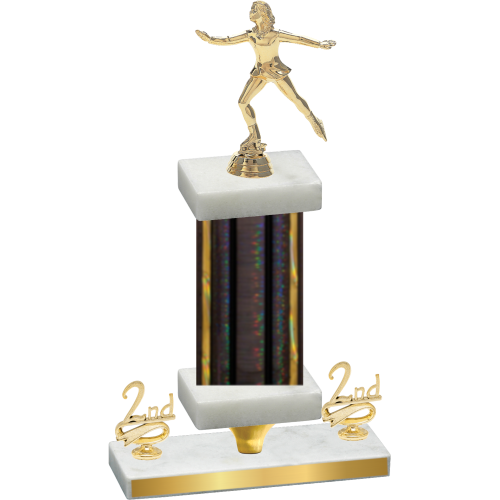 Premium Single Black Glacier Second Place Skater Trophy