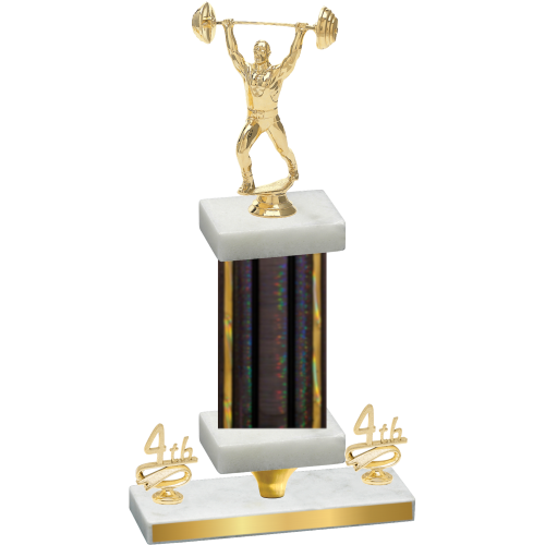 Premium Single Black Glacier Fourth Place Weights Trophy