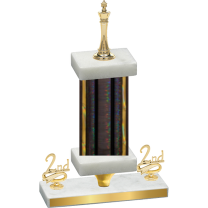 Premium Single Black Glacier Second Place Chess Trophy