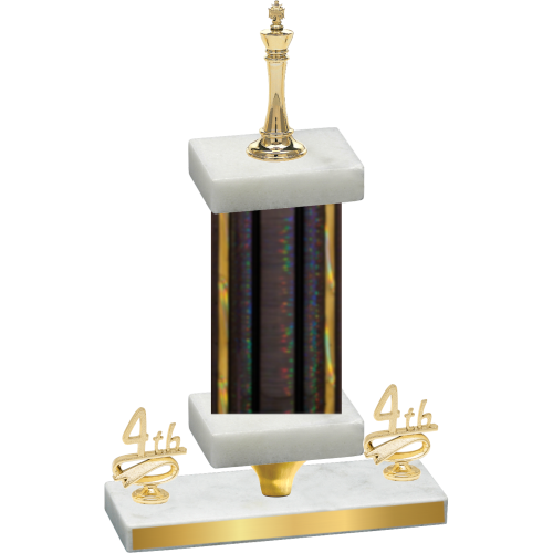 Premium Single Black Glacier Fourth Place Chess Trophy