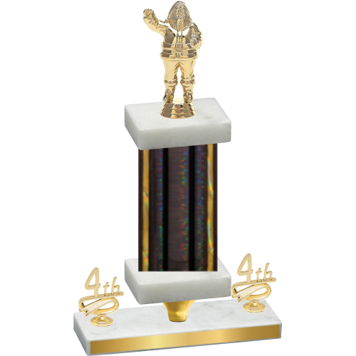 Premium Single Black Glacier Fourth Place Holiday Trophy