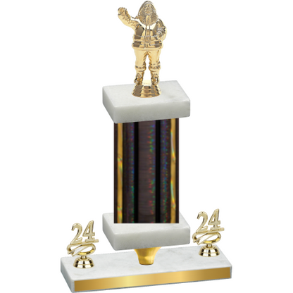 Premium Single Black Glacier Year Holiday Trophy
