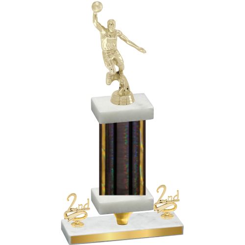 Premium Single Black Glacier Second Place Basketball Trophy