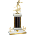 Premium Single Black Glacier Second Place Flag Football Trophy