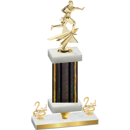 Premium Single Black Glacier Second Place Flag Football Trophy