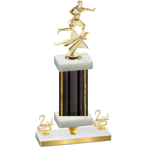 Premium Single Black Glacier Second Place Flag Football Trophy