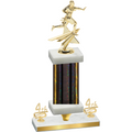 Premium Single Black Glacier Fourth Place Flag Football Trophy