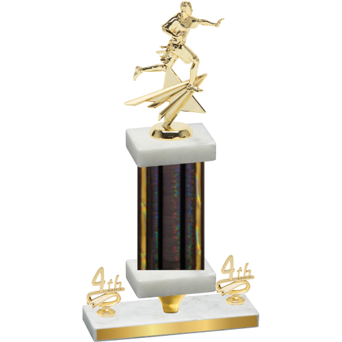 Premium Single Black Glacier Fourth Place Flag Football Trophy