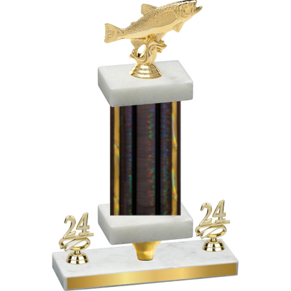 Premium Single Black Glacier Year Fishing Trophy