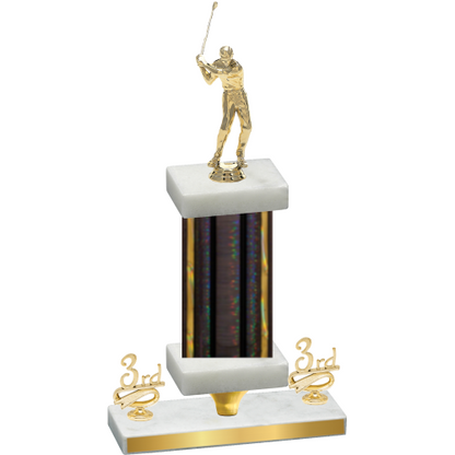 Premium Single Black Glacier Third Place Golf Trophy