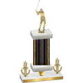 Premium Single Black Glacier Victory Golf Trophy