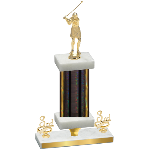 Premium Single Black Glacier Third Place Golf Trophy