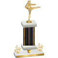 Premium Single Black Glacier Fourth Place Karate Trophy
