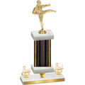 Premium Single Black Glacier Third Place Karate Trophy