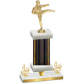 Premium Single Black Glacier Fourth Place Karate Trophy