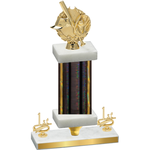 Premium Single Black Glacier First Place Baseball Trophy