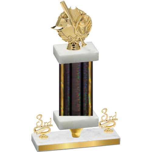 Premium Single Black Glacier Third Place Baseball Trophy