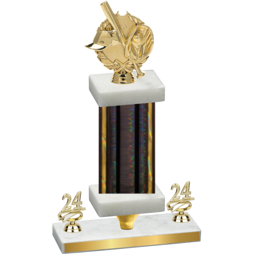 Premium Single Black Glacier Year Baseball Trophy
