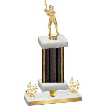 Premium Single Black Glacier Fourth Place Baseball Trophy