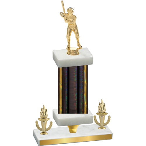 Premium Single Black Glacier Victory Baseball Trophy