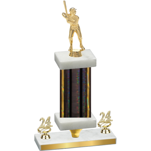 Premium Single Black Glacier Year Baseball Trophy