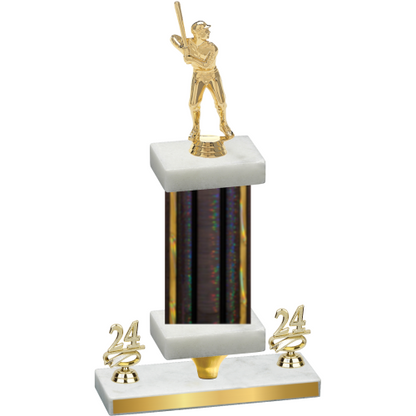 Premium Single Black Glacier Year Baseball Trophy
