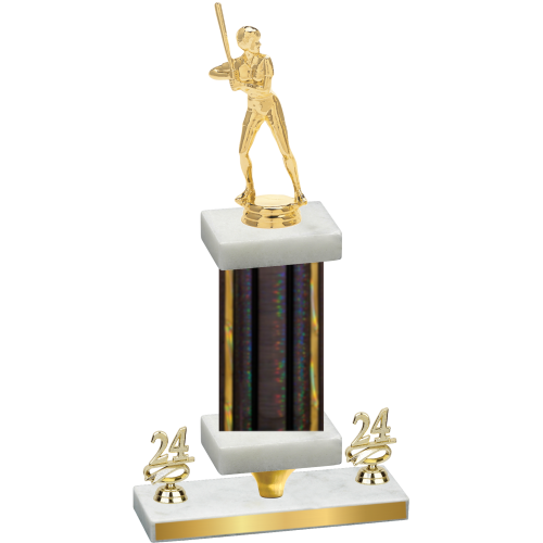 Premium Single Black Glacier Year Softball Trophy