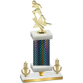 Premium Single Black Carbon Fiber Victory Football Trophy