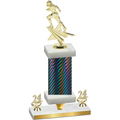 Premium Single Black Carbon Fiber Year Football Trophy