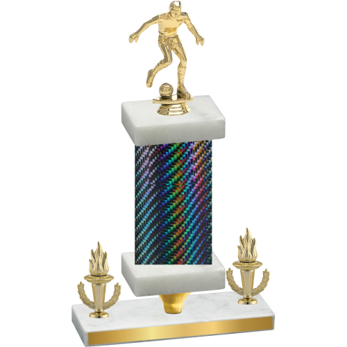 Premium Single Black Carbon Fiber Victory Soccer Trophy
