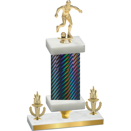 Premium Single Black Carbon Fiber Victory Soccer Trophy