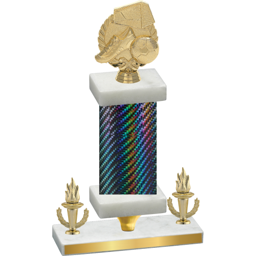 Premium Single Black Carbon Fiber Victory Soccer Trophy