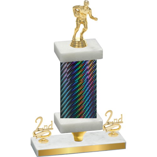 Premium Single Black Carbon Fiber Second Place Rugby Trophy