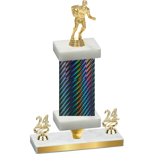 Premium Single Black Carbon Fiber Year Rugby Trophy