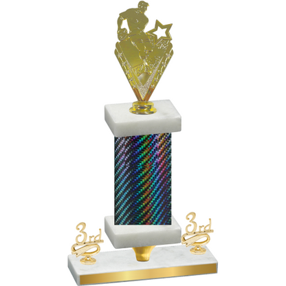 Premium Single Black Carbon Fiber Third Place Rugby Trophy
