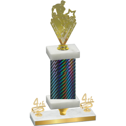 Premium Single Black Carbon Fiber Fourth Place Rugby Trophy