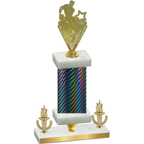 Premium Single Black Carbon Fiber Victory Rugby Trophy
