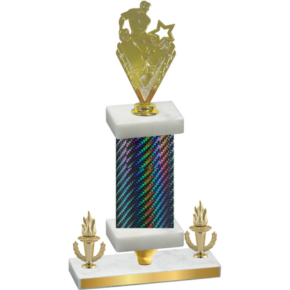 Premium Single Black Carbon Fiber Victory Rugby Trophy