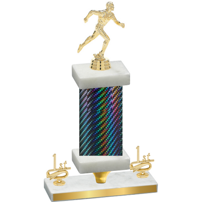 Premium Single Black Carbon Fiber First Place Running Trophy